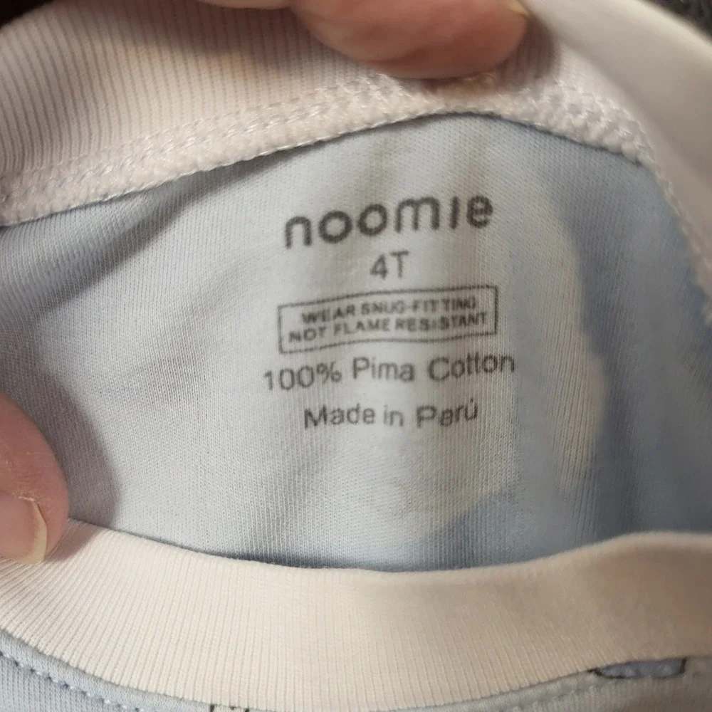Noomie Kids 4T Pima Cotton Pajamas Set Blue Golf Cart Clubs Print Long Sleeve